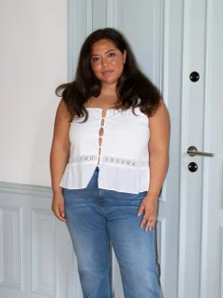 Airy Poplin Buttoned Top White