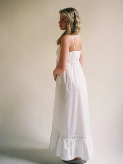 Airy Poplin Midi Dress White
