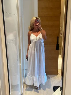 Airy Poplin Midi Dress White