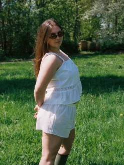 Airy Poplin Mini Shorts White