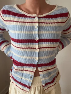 Amorini Pocket Cardigan Coastal Stripe