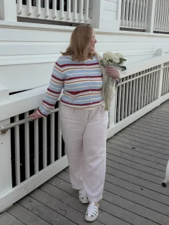 Amorini Pocket Cardigan Coastal Stripe
