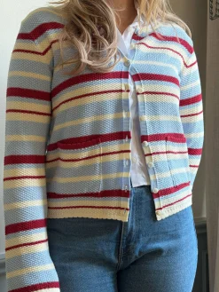 Amorini Pocket Cardigan Coastal Stripe