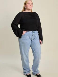 Bateau Long Sleeve Top Black