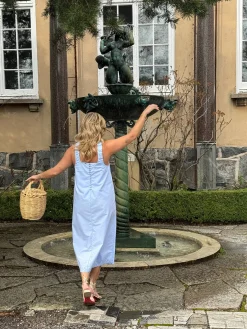 Breezy Embroidered Dress Blue