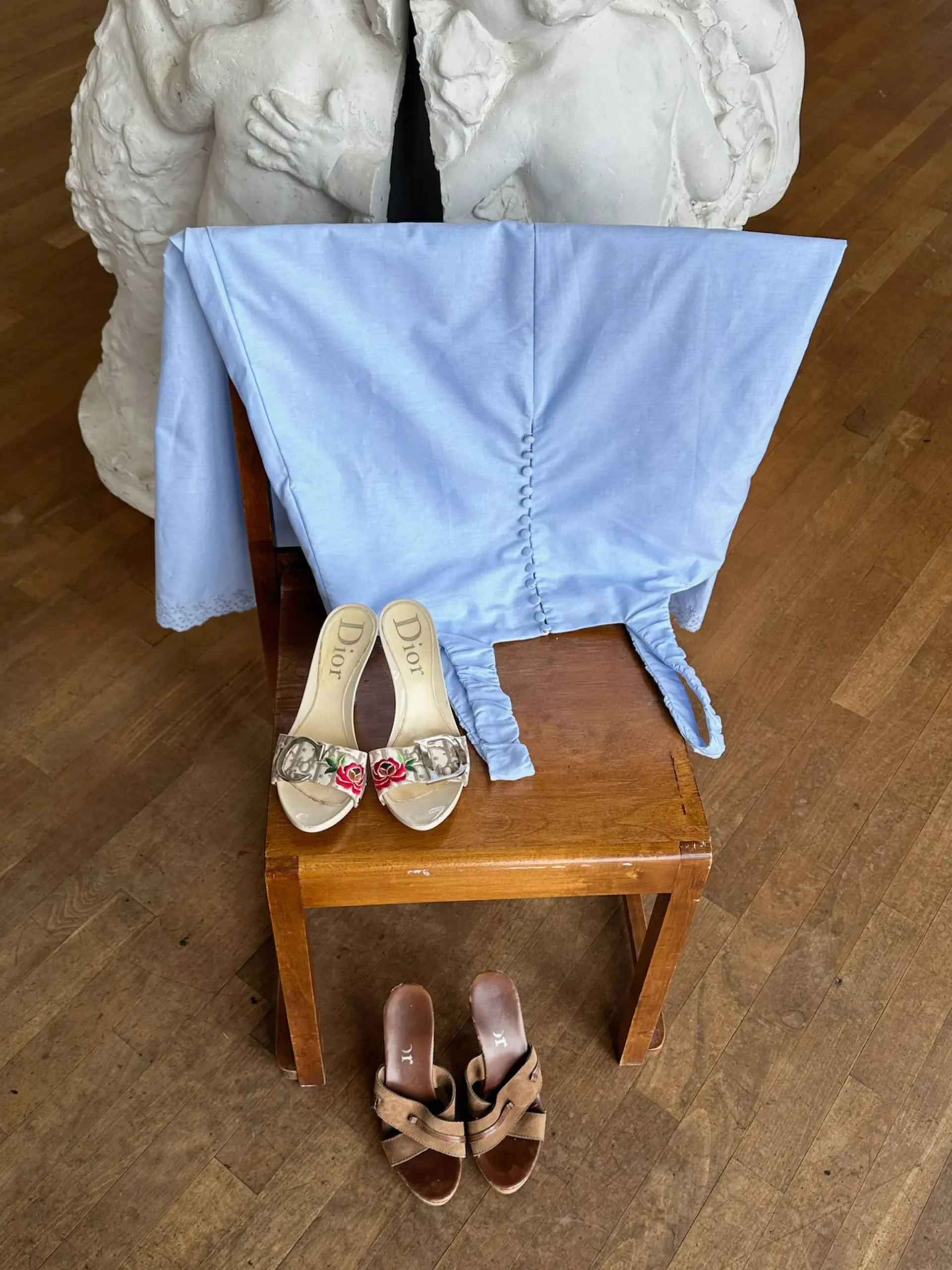 Breezy Embroidered Dress Blue