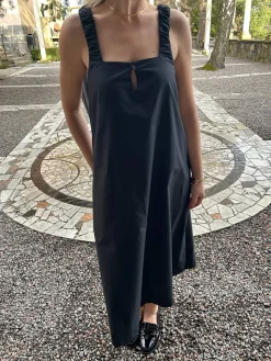 Breezy Embroidered Dress Black