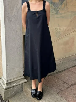 Breezy Embroidered Dress Black