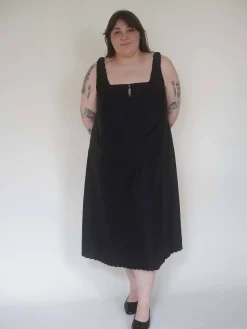 Breezy Embroidered Dress Black