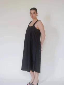Breezy Embroidered Dress Black
