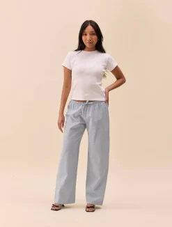 Broderie Pants Airy Blue - Tall