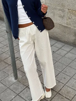 Broderie Pants White