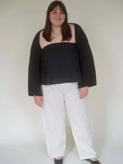 Broderie Pants White - Tall