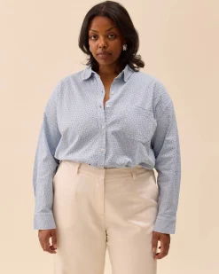 Broderie Shirt Airy Blue
