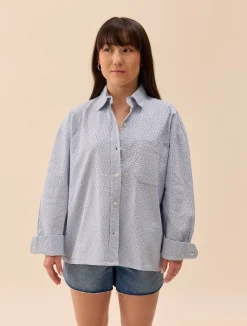 Broderie Shirt Airy Blue
