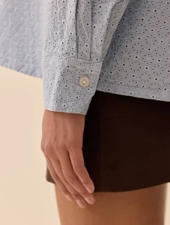 Broderie Shirt Airy Blue
