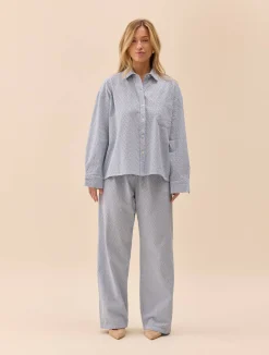 Broderie Shirt Airy Blue