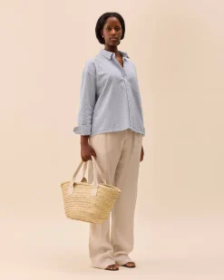Broderie Shirt Airy Blue