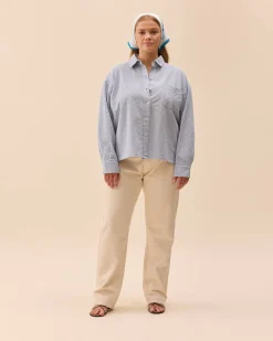 Broderie Shirt Airy Blue