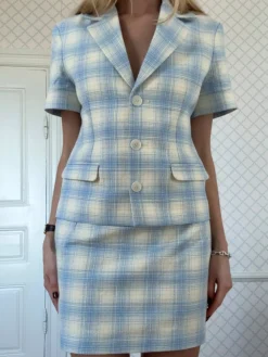 Brunch Blazer Blue Plaid