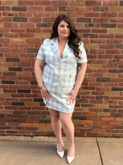 Brunch Mini Skirt Blue Plaid