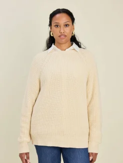 Chunky Raglan Roundneck Off White