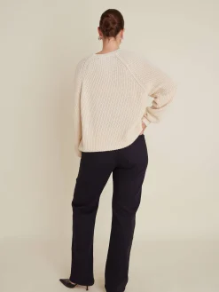 Chunky Raglan Roundneck Off White