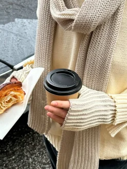 Contrast Scarf Beige