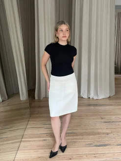 Corduroy Skirt White