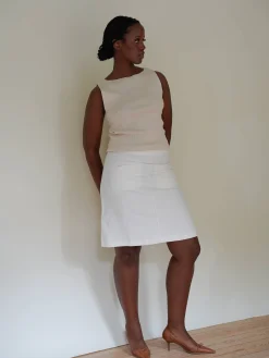 Corduroy Skirt White
