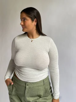 Daily Long Sleeve Top Grey Melange