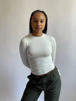 Daily Long Sleeve Top Grey Melange