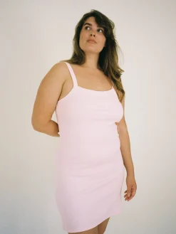 Daily Tank Dress Ribbed Baby Pink