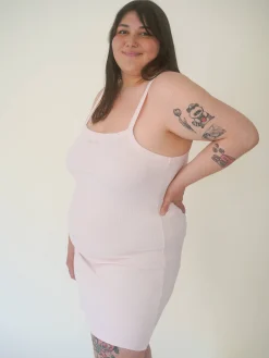Daily Tank Dress Ribbed Baby Pink