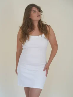 Daily Tank Dress Ribbed White