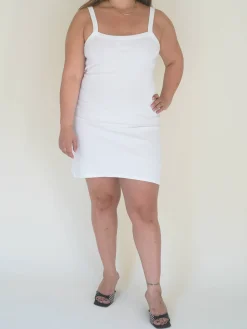 Daily Tank Dress Ribbed White