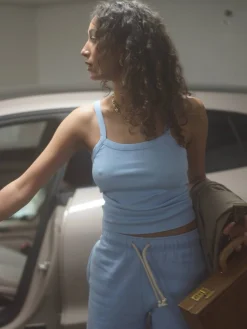 Daily Tank Top Ribbed Baby Blue