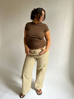Daily T-Shirt Ribbed Cocoa