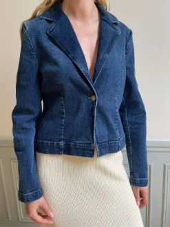 Day-to-day Denim Blazer Dark Blue