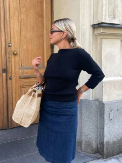 Denim A-line Skirt Midnight Blue
