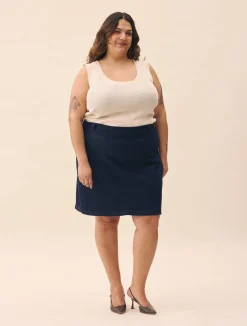Denim A-line Skirt Midnight Blue