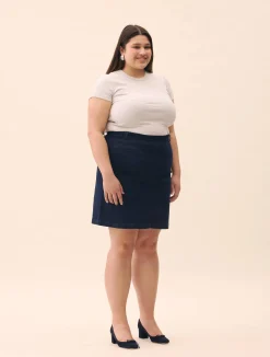 Denim A-line Skirt Midnight Blue