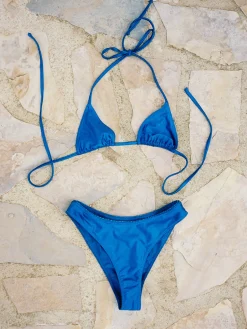 Dove Satin Bikini Bottom Deep Blue