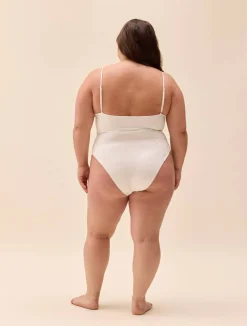 Embroidered Essential Swimsuit Cream