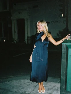 Evening Midi Dress Midnight Blue