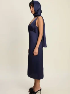 Evening Midi Dress Midnight Blue
