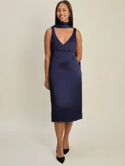 Evening Midi Dress Midnight Blue