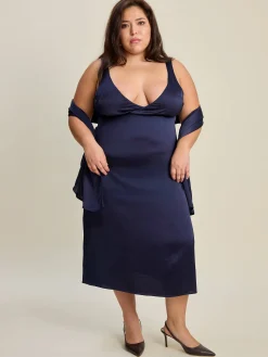 Evening Midi Dress Midnight Blue