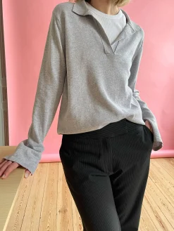 Getaway Top Grey Melange
