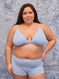 Go Close Triangle Bralette Blue
